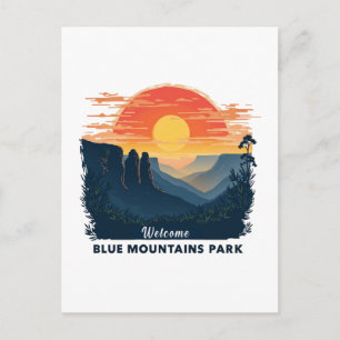 Cartão Postal De Festividades Bem-vindo ao Parque Nacional Australiano das Monta