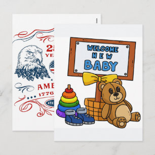 Cartão Postal De Festividades Bem-vindo ao seu novo bebê 2026