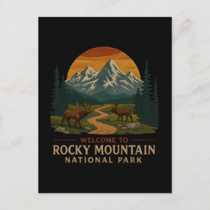 Cartão Postal De Festividades Bem-vindos à Embroiderme Rocky Mountain Nacional E