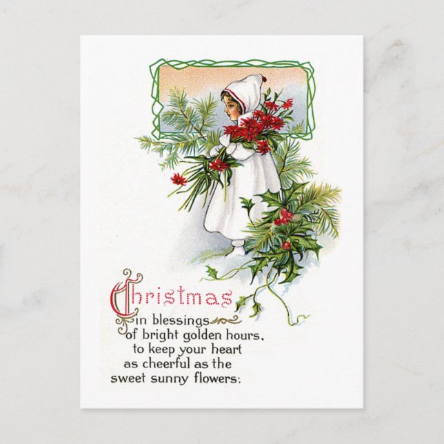 Cartão Postal De Festividades Bênção do Natal (Frente)