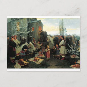 Cartão Postal De Festividades Bênção ucraniana de Den da páscoa/velyk