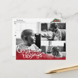 Cartão Postal De Festividades Bênçãos de Natal