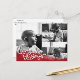 Cartão Postal De Festividades Bênçãos de Natal