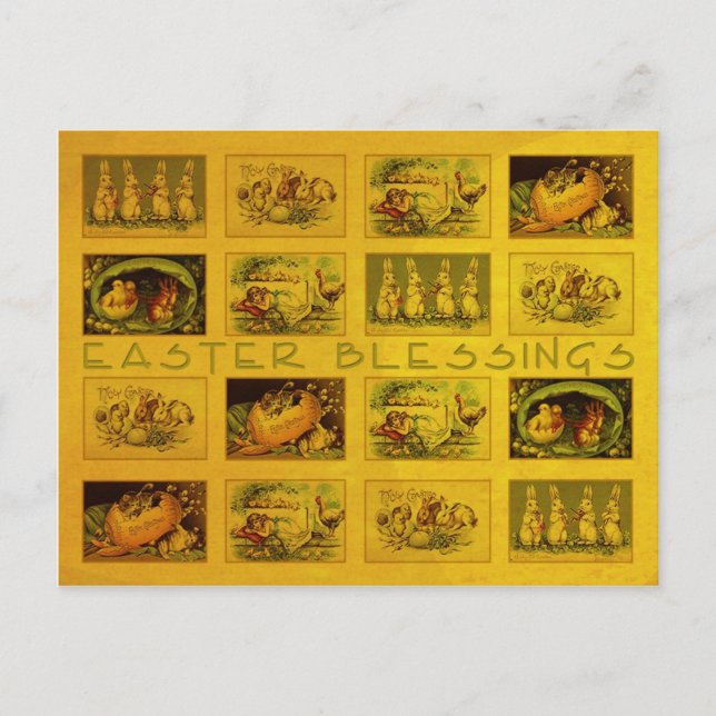 Cartão Postal De Festividades Bênçãos de páscoa (Frente)