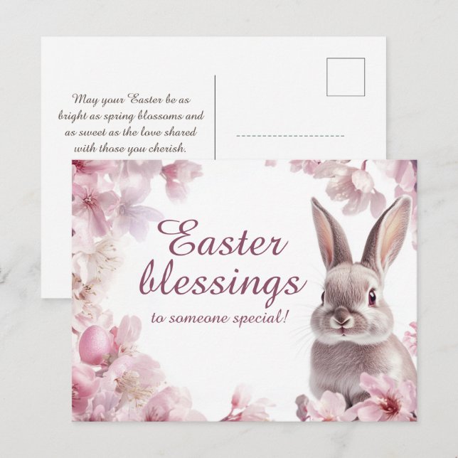 Cartão Postal De Festividades Bênçãos de Páscoa personalizáveis (Frente/Verso)