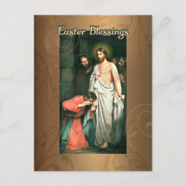 Cartão Postal De Festividades Bênçãos de páscoa, ressurreição de Jesus por C.Blo