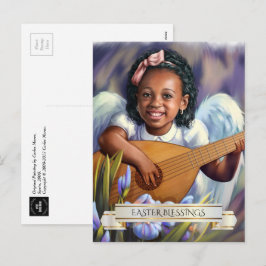 Cartão Postal De Festividades Bênçãos páscoas. Anjo Pequeno com Cartões-postais