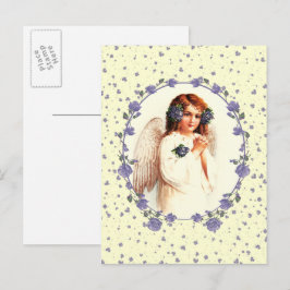 Cartão Postal De Festividades Bênçãos páscoas. Vintage Rezando Religião Anjo