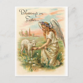 Cartão Postal De Festividades Bênçãos Vintage Na Páscoa