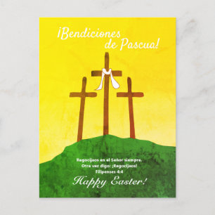Cartão Postal De Festividades Bendiciones de Pascua é uma expressão em espanhol 