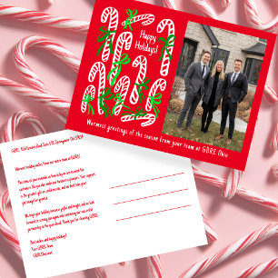 Cartão Postal De Festividades Bengalas Corporativas FOTO PERSONALIZADA Natal