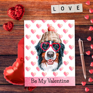 Cartão Postal De Festividades Bernese Mountain Seja Meu Namorado Cachorro Dia do