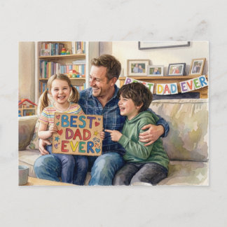 Cartão Postal De Festividades Best Dad Ever Holiday Postcard