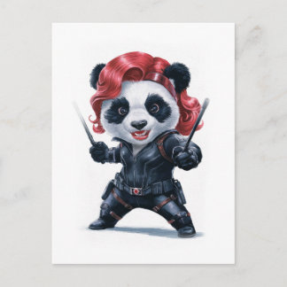 Cartão Postal De Festividades Best Female Action Panda Movie Character on a 