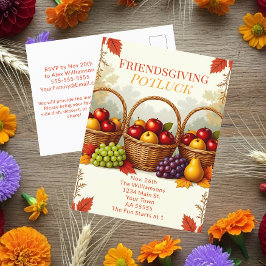 Cartão Postal De Festividades Bestas Russas de Maçãs Amizade Potluck