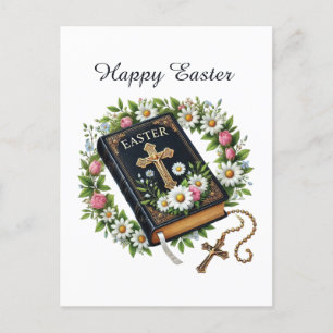 Cartão Postal De Festividades Bíblia Elegante do Felz pascoa
