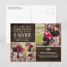 Cartão Postal De Festividades Bíblia Rústica de Madeira Versa Foto de Natal