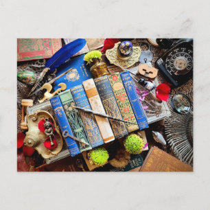 Cartão Postal De Festividades Bibliófilo Maximalista