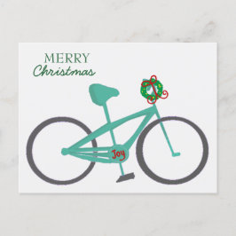 Cartão Postal De Festividades Bicicleta Com Uma Grinalda