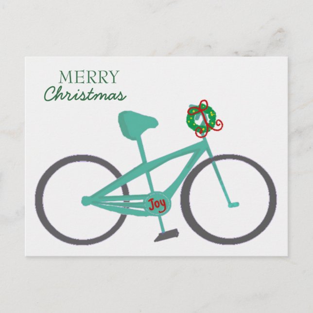 Cartão Postal De Festividades Bicicleta Com Uma Grinalda (Frente)