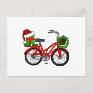 Cartão Postal De Festividades bicicleta do xmas