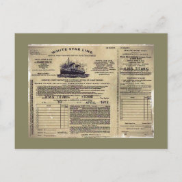 Cartão Postal De Festividades Bilhete para RMS Titanic 1912