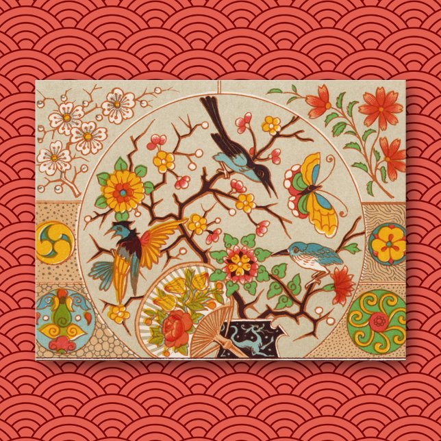 Cartão Postal De Festividades Birds and Butterflies Postcard (Criador carregado)