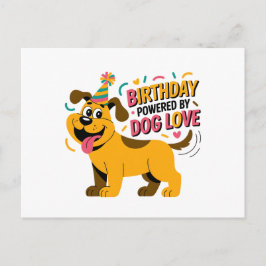 Cartão Postal De Festividades Birthday Dog Love Party Illustration