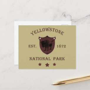 Cartão Postal De Festividades Bisão Parque Nacional de Yellowstone