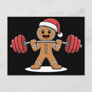 Cartão Postal De Festividades Biscoito de Natal Levantamento de Peso Academia Ch