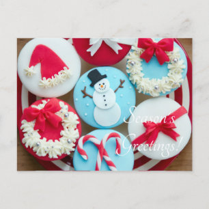 Cartão Postal De Festividades Biscoitos de Natal de boneco de neve