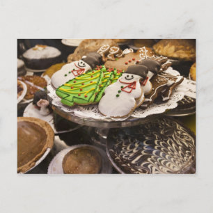 Cartão Postal De Festividades Biscoitos do Natal na exposição em uma Nova Iorq
