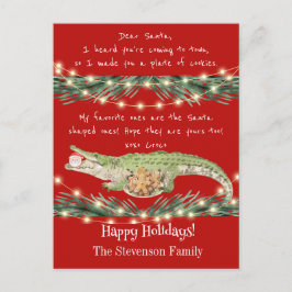 Cartão Postal De Festividades Biscoitos Engraçados do Papai Noel Vermelho Festiv