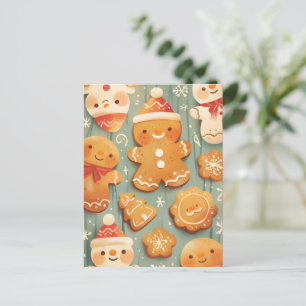 Cartão Postal De Festividades Biscoitos Festivos de Gengibre