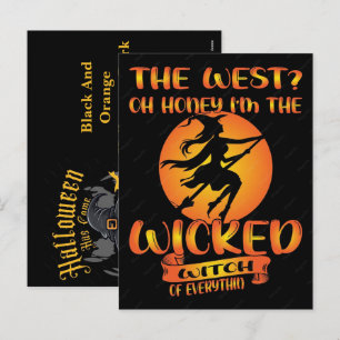 Cartão Postal De Festividades Black And Orange Halloween Dark Fantasy 2026