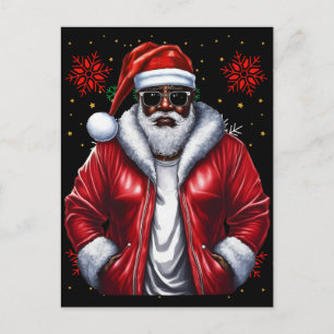Cartão Postal De Festividades Black Man Melanin Natal Santa Claus Ugly Xmas