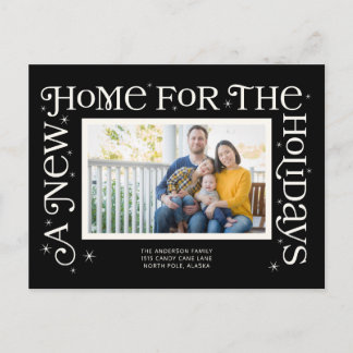 Cartão Postal De Festividades Black New Home for the Holidays Photo