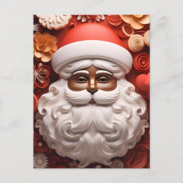 Cartão Postal De Festividades Black Santa Claus King Christmas Melanin Xmas