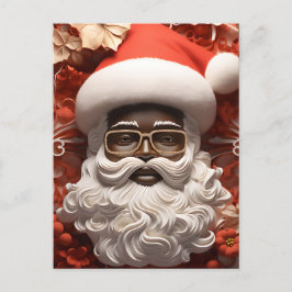 Cartão Postal De Festividades Black Santa Claus King Christmas Melanin Xmas