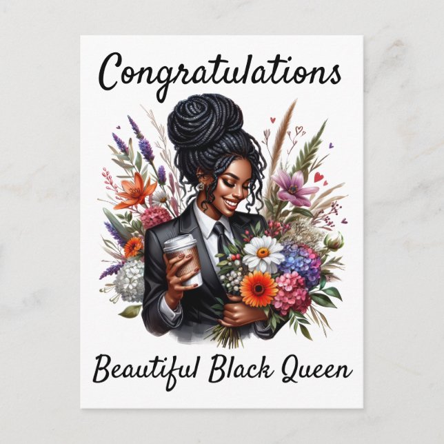 Cartão Postal De Festividades Black woman birthday card (Frente)
