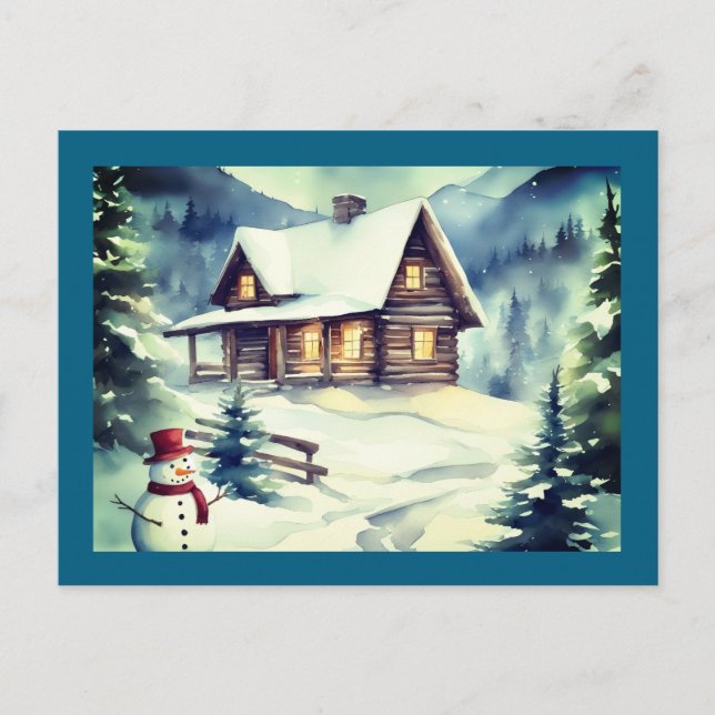 Cartão Postal De Festividades Blessings for the little Cabin in the woods (Frente)