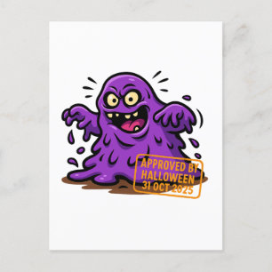Cartão Postal De Festividades Blob de desenho – Aprovado pelo Halloween