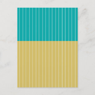 Cartão Postal De Festividades Blocos Geométricos e Linhas Amarelo Azul
