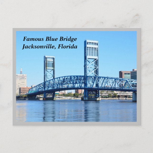Cartão Postal De Festividades Blue Bridge Jacksonville, Florida (Frente)