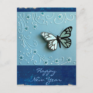 Cartão Postal De Festividades Blue Butterfly