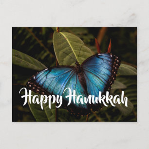Cartão Postal De Festividades Blue Morpho, Happy Hanukkah