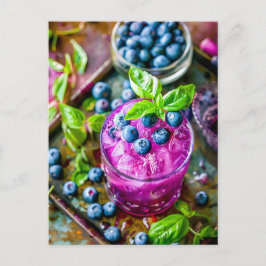 Cartão Postal De Festividades Blueberry Mojito - Cocktail de Verão