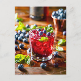 Cartão Postal De Festividades Blueberry Mojito - Cocktail de Verão