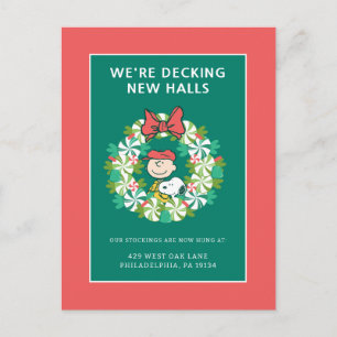 Cartão Postal De Festividades Boas Festas   Coroa de Natal de Bala de Hortelã