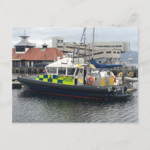 Cartão Postal De Festividades Boat da Polícia do Reino Unido, Rothesay, Ilha de